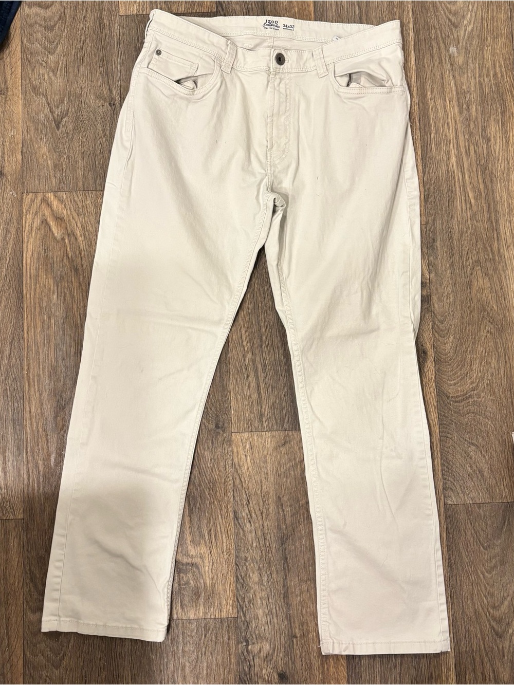 Izod Men's Straight Jeans in Light Cream
